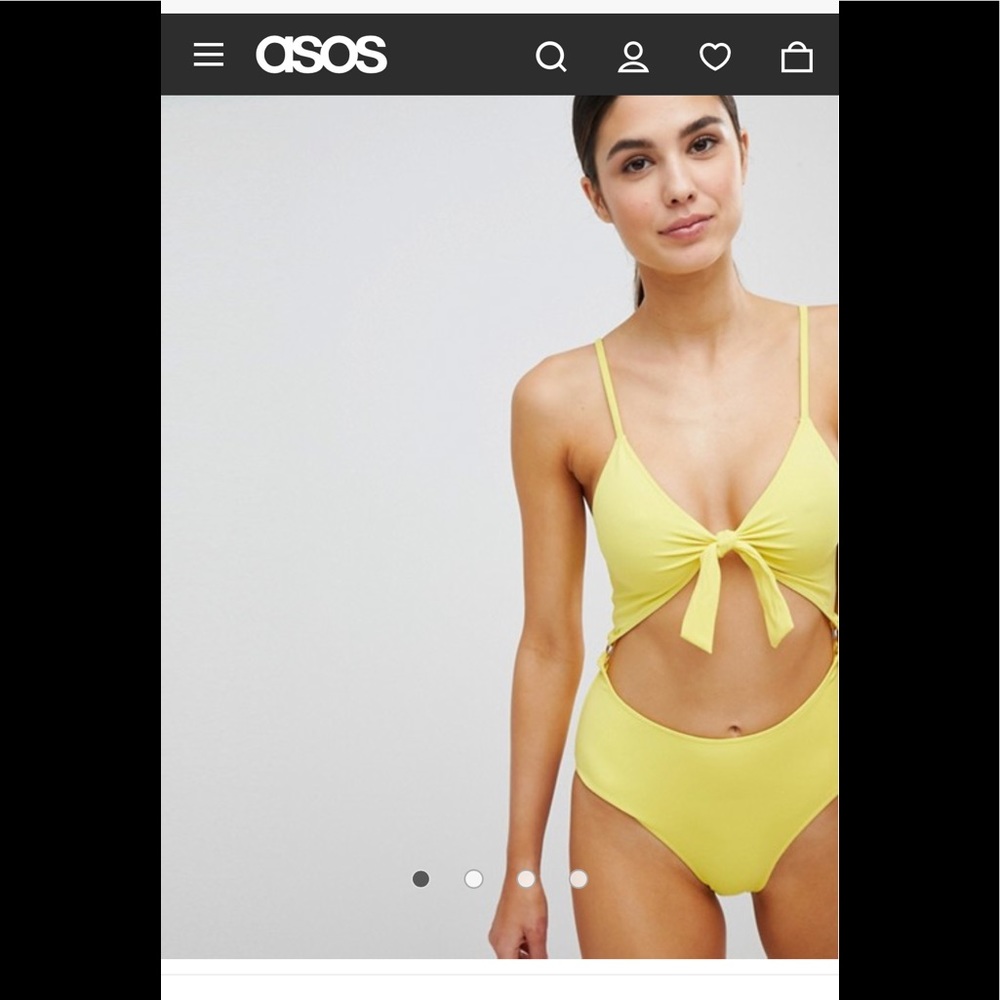 Ann Summers Asos Hvar Swimsuit Yellow US 10 NWT.